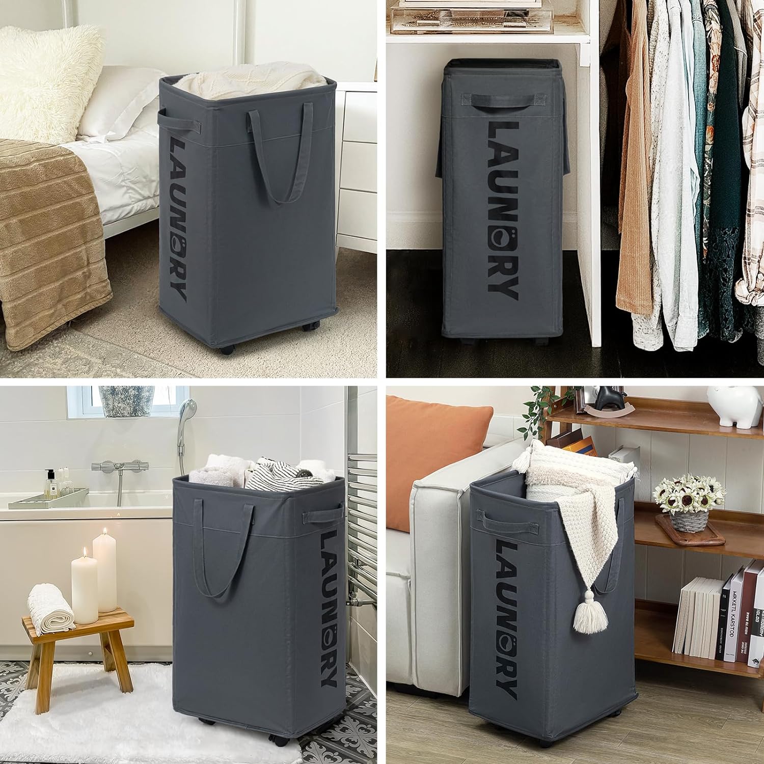 Collapsible Laundry Basket™ - 75L with Wheels for Easy Transport 5