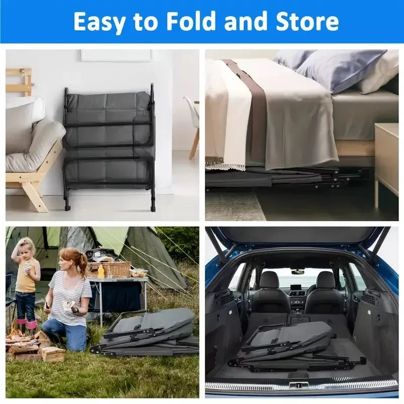 ComfortNest™ Folding Bed with Mattress - Portable Solution for Camping & Guests 4