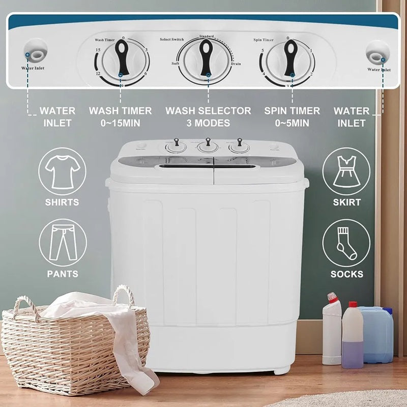 CompactWash™ 13LB Twin Tub Washing Machine for Quick Laundry Solutions 3