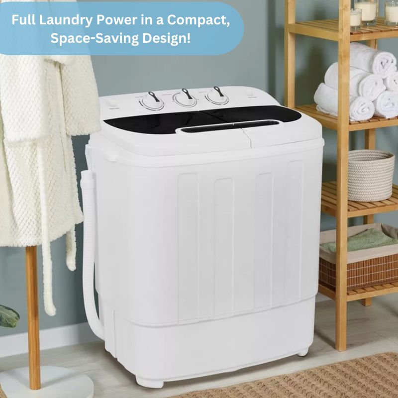 CompactWash™ 13LB Twin Tub Washing Machine for Quick Laundry Solutions 4