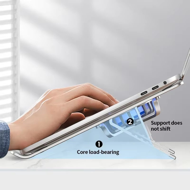 CoolBreeze™ Adjustable Laptop Stand for Desk with Dual Fans - Ergonomic Riser 3