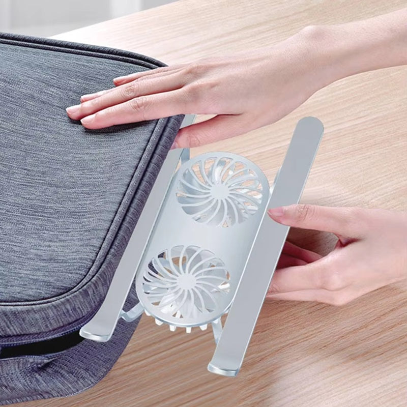 CoolBreeze™ Adjustable Laptop Stand for Desk with Dual Fans - Ergonomic Riser 4