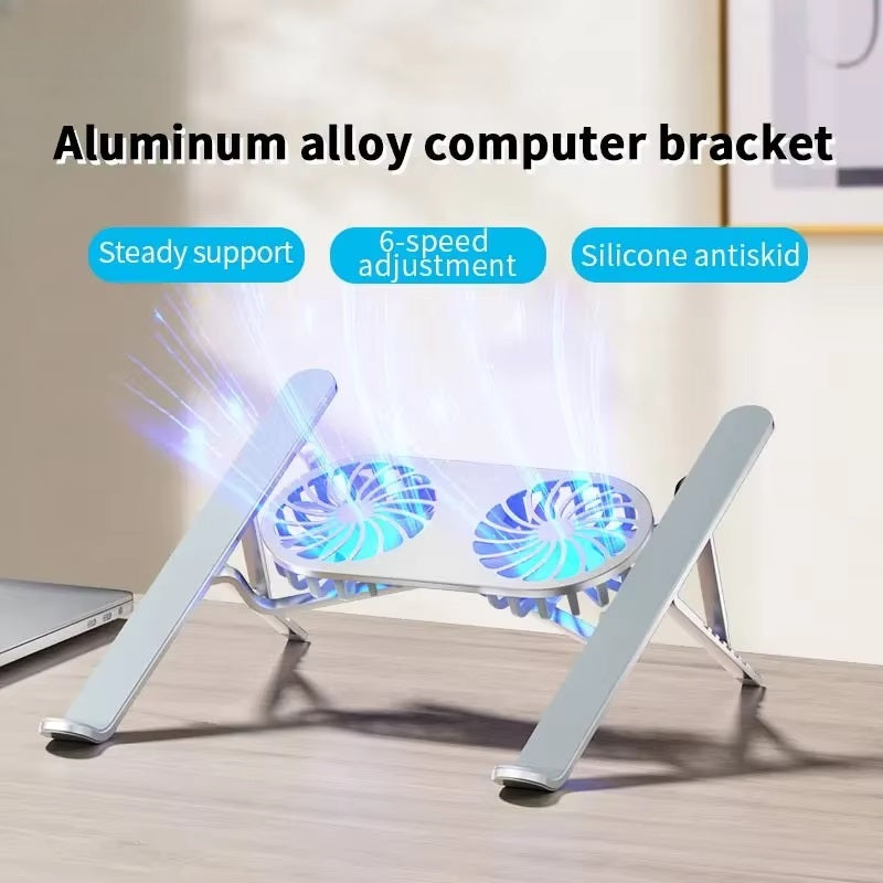 CoolBreeze™ Adjustable Laptop Stand for Desk with Dual Fans - Ergonomic Riser 5