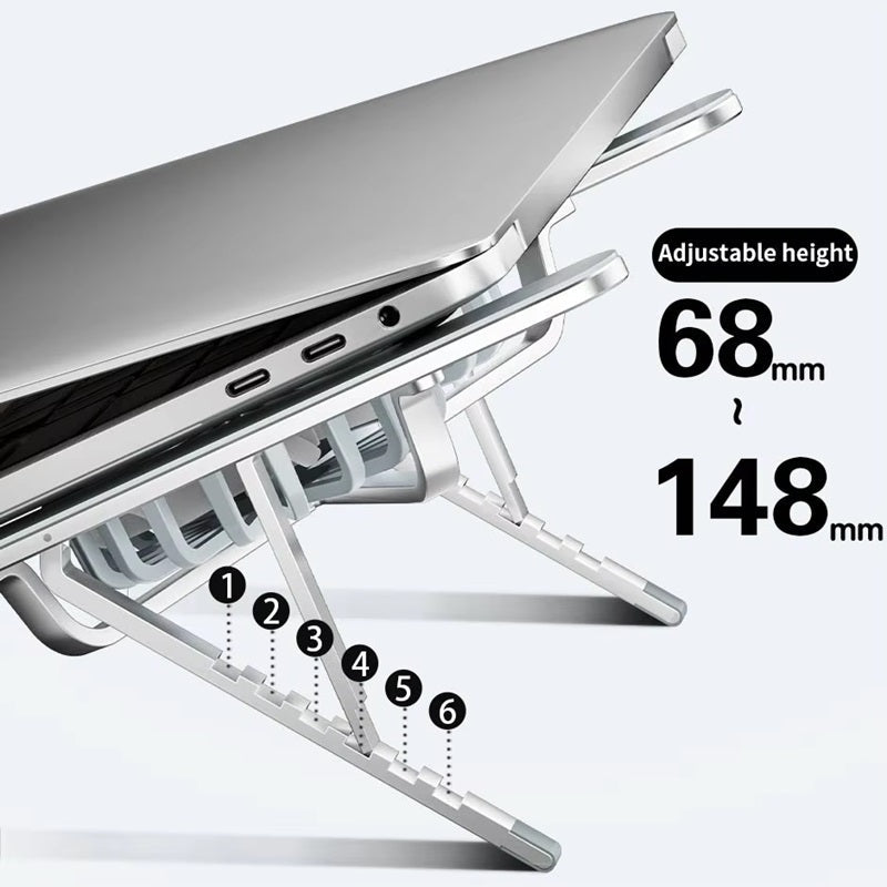 CoolBreeze™ Adjustable Laptop Stand for Desk with Dual Fans - Ergonomic Riser 6