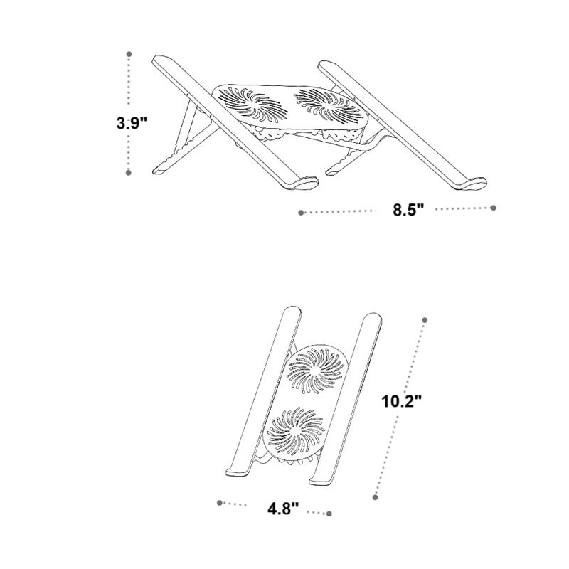 CoolBreeze™ Adjustable Laptop Stand for Desk with Dual Fans - Ergonomic Riser 7