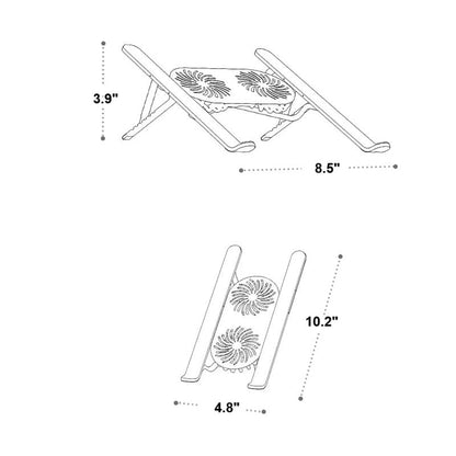 CoolBreeze™ Adjustable Laptop Stand for Desk with Dual Fans - Ergonomic Riser 7