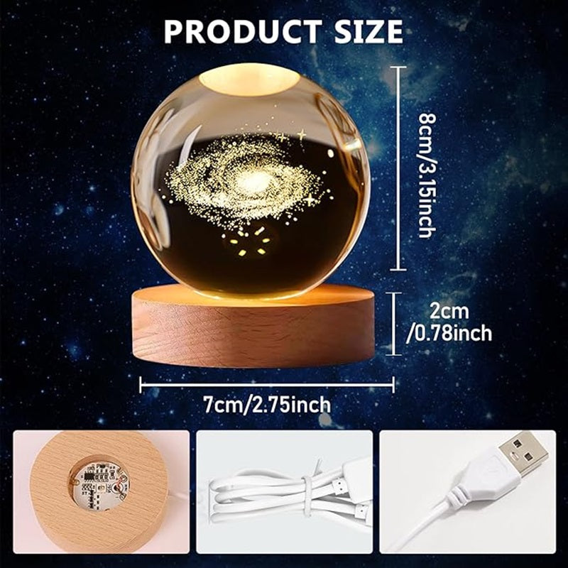 CosmicGlow™ 3D Crystal Ball Lamp - Perfect for Home Decor and Relaxation 6