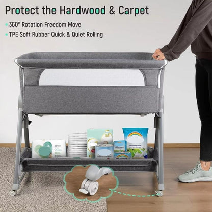CozyNest™ Bedside Baby Bassinet with Wheels for Safe Co-Sleeping 3