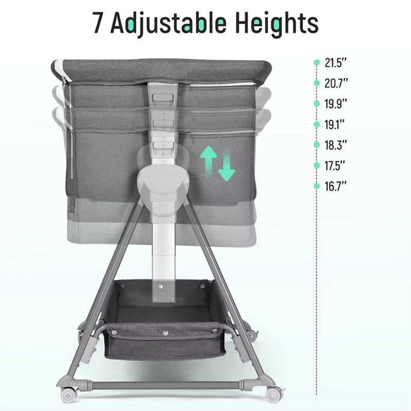 CozyNest™ Bedside Baby Bassinet with Wheels for Safe Co-Sleeping 4