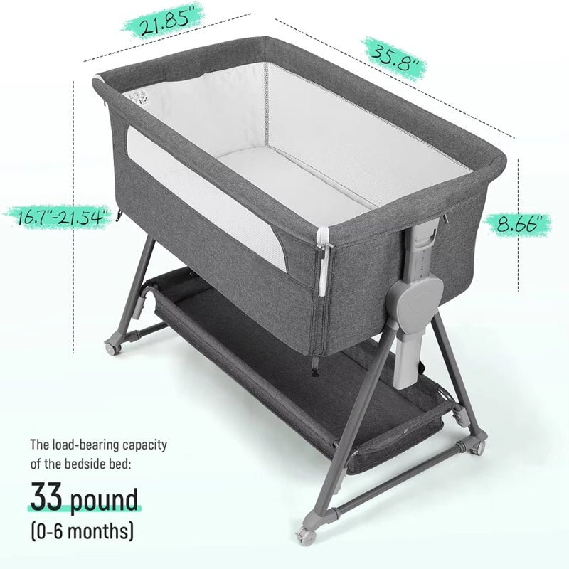 CozyNest™ Bedside Baby Bassinet with Wheels for Safe Co-Sleeping 5
