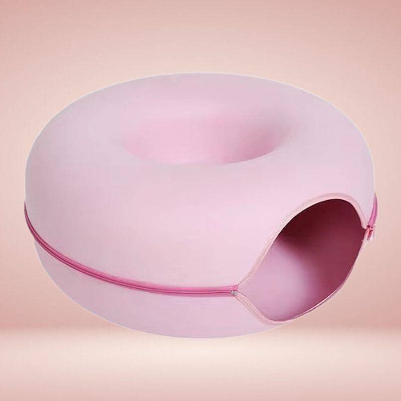 CozyPaws™ Cat Cave Bed - Interactive Donut Cave for Playful Cats 2