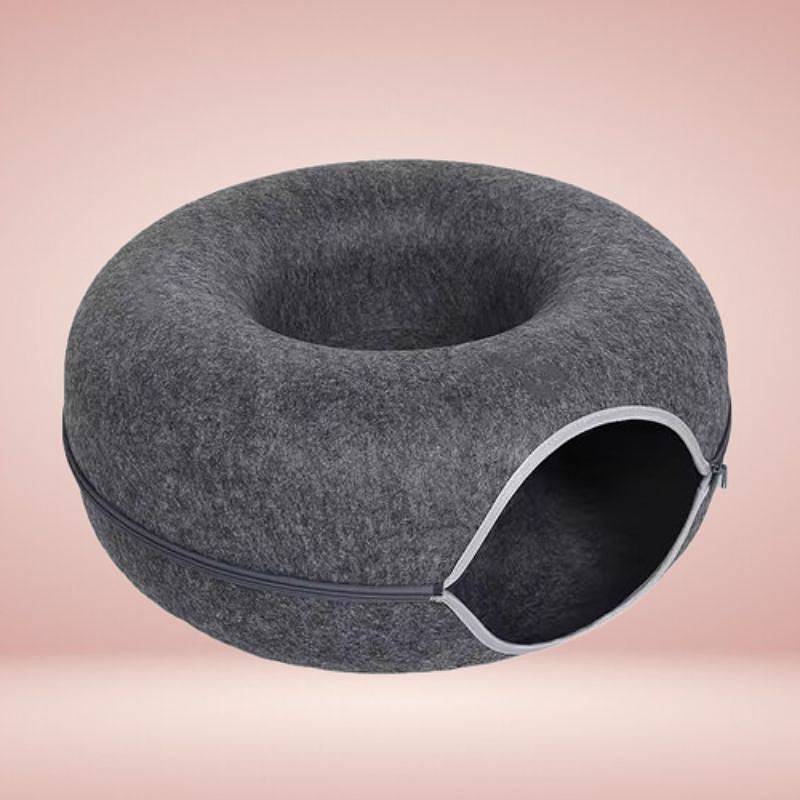 CozyPaws™ Cat Cave Bed - Interactive Donut Cave for Playful Cats 3
