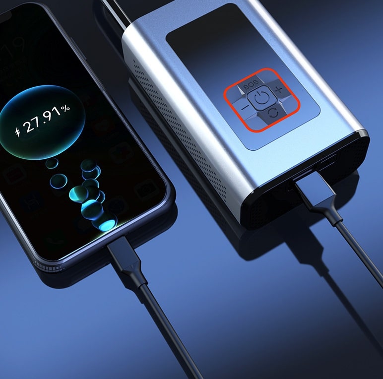 SmartAir™ Portable Tire Inflator with Gauge – Your Go-To Air Pump for Cars and Bikes