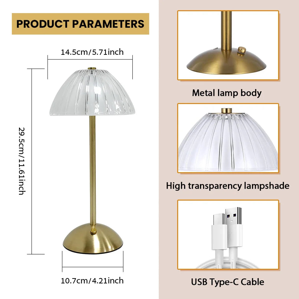 Elegant LED Dimmable Table Lamp™ - Stylish Cordless Lighting for Bedside or Desk 2