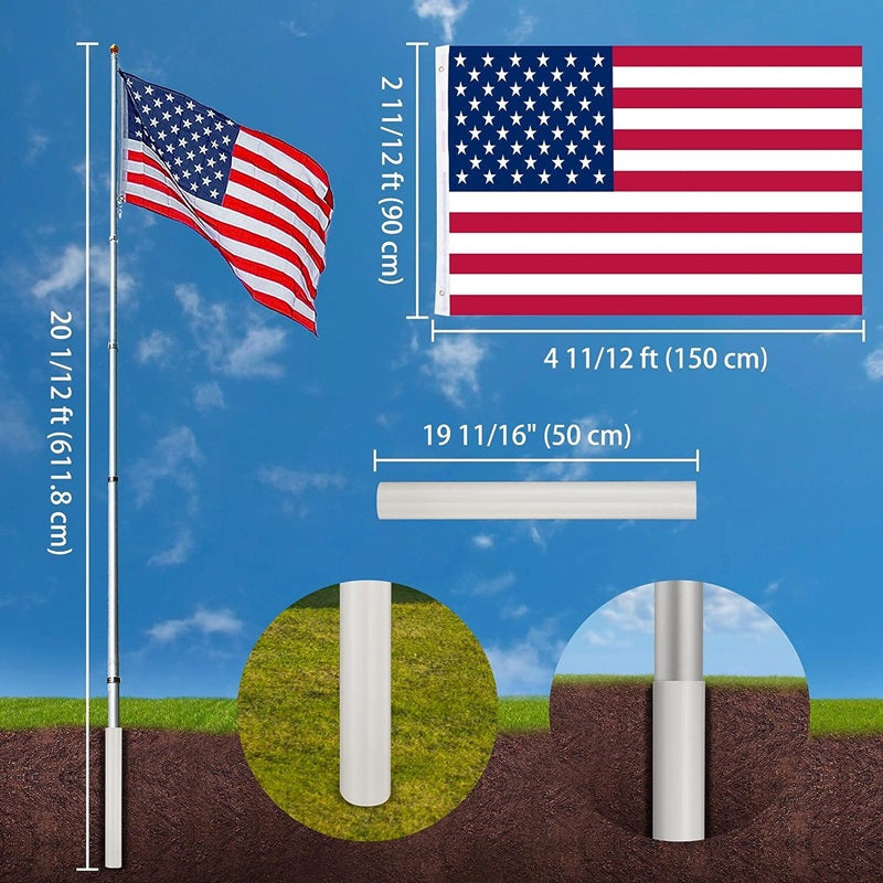 FlagMaster™ 25FT Heavy Duty Telescopic Flag Pole – Perfect for Patriotic Displays 5