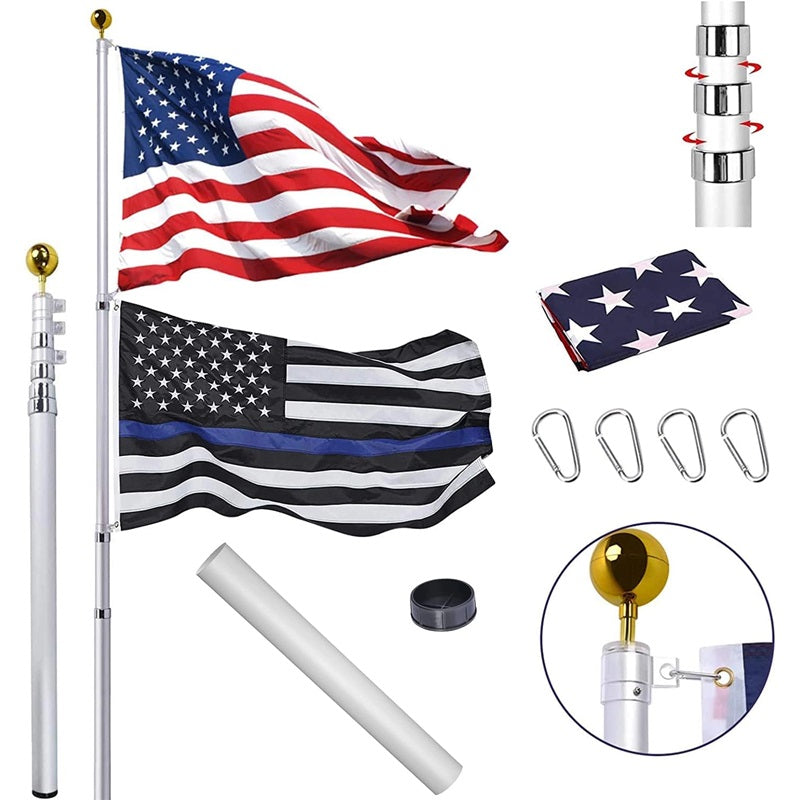 FlagMaster™ 25FT Heavy Duty Telescopic Flag Pole – Perfect for Patriotic Displays 6
