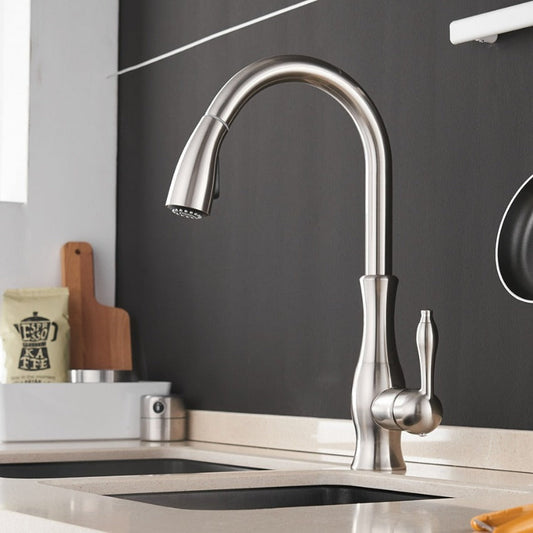 FlexiFlow™ Retractable Kitchen Faucet with Sprayer for Effortless Cooking 0