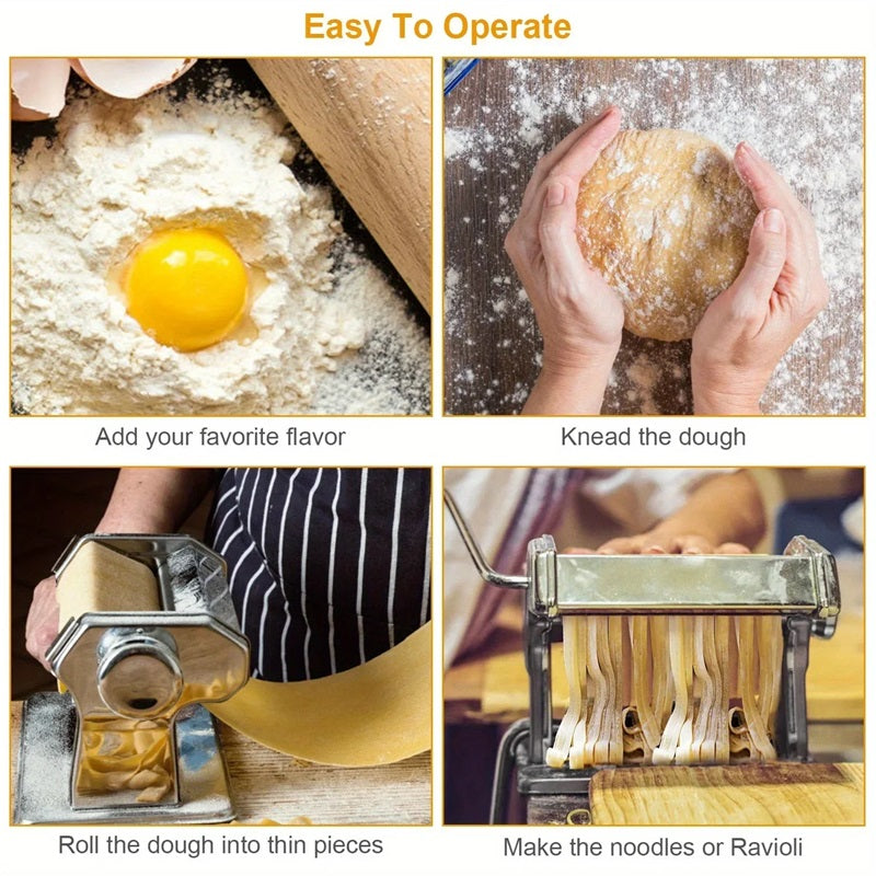 FreshPasta™ Compact Stainless Steel Pasta Maker Machine for Homemade Pasta Lovers 5