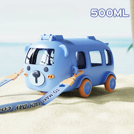 FunBus™ Cartoon Toy Bus Water Bottle for Kids - 500ML Hydration Fun 0
