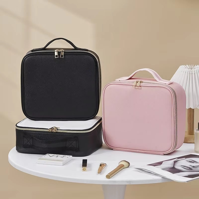 GlamGlow™ Travel Makeup Bag with LED Mirror for Beauty Lovers and Travelers 2