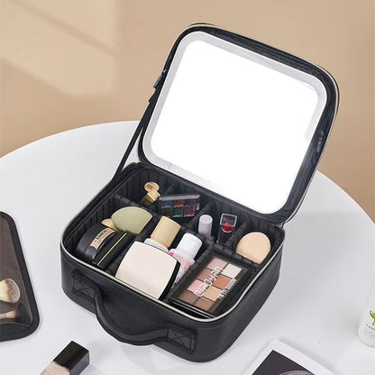 GlamGlow™ Travel Makeup Bag with LED Mirror for Beauty Lovers and Travelers 6