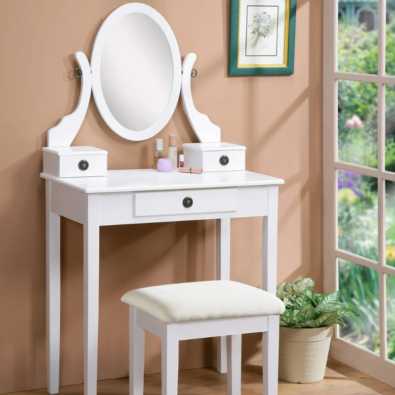 GlamNest™ Makeup Vanity Desk with Adjustable Mirror for Beauty Lovers 5