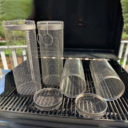 GrillMaster™ Rolling Stainless Steel Grill Basket for Perfectly Cooked Meals 1