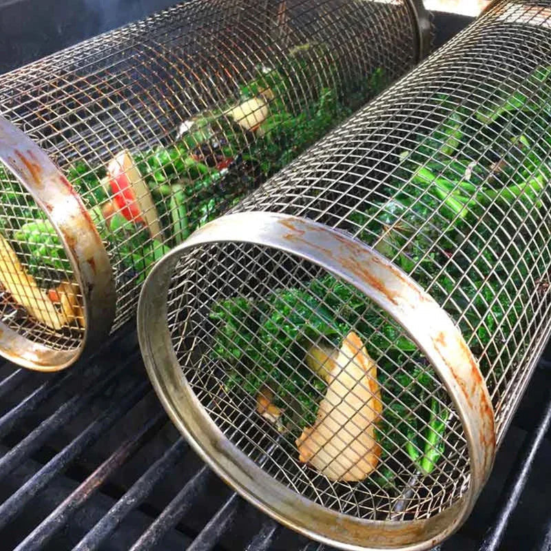 GrillMaster™ Rolling Stainless Steel Grill Basket for Perfectly Cooked Meals 3
