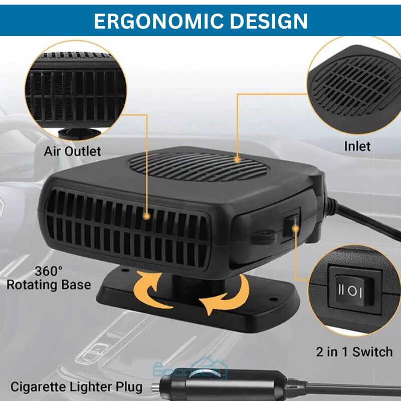 HeatWave™ Portable Car Heater™ – 12V Cigarette Lighter Heater for Rapid Defrosting 5