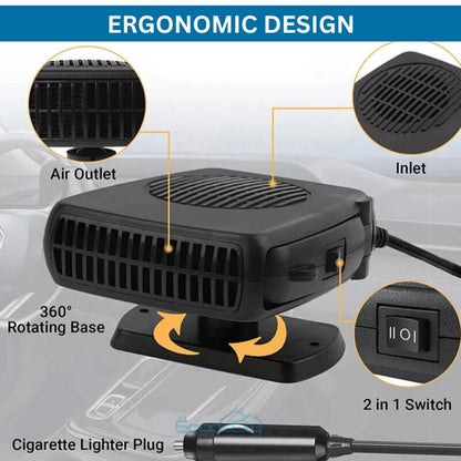 HeatWave™ Portable Car Heater™ – 12V Cigarette Lighter Heater for Rapid Defrosting 5