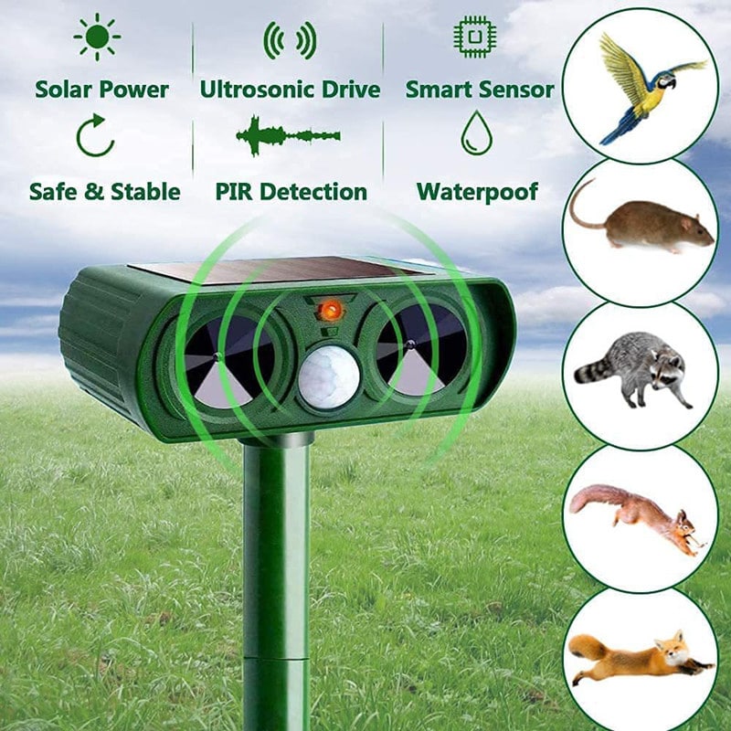 EcoGuard™ Solar Cat Repellent - Ultrasonic Animal Repeller for Outdoor Spaces