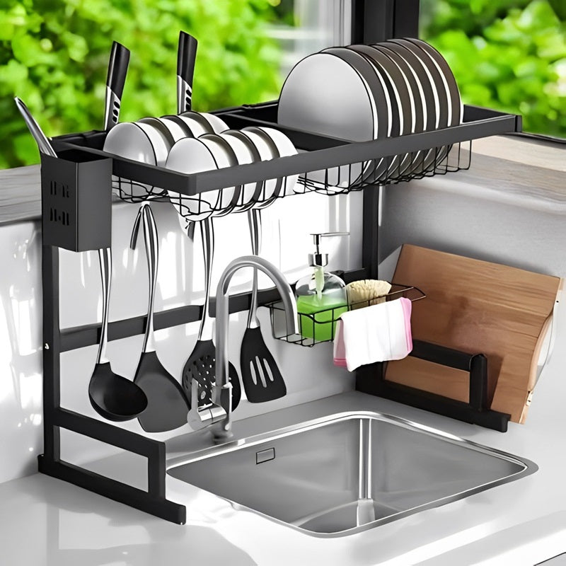KitchenPro™ Adjustable Over The Sink Dish Drying Rack - Perfect For Small Spaces 0