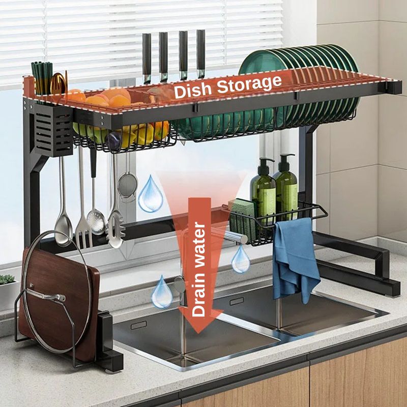KitchenPro™ Adjustable Over The Sink Dish Drying Rack - Perfect For Small Spaces 1