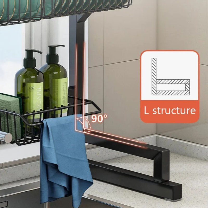 KitchenPro™ Adjustable Over The Sink Dish Drying Rack - Perfect For Small Spaces 4