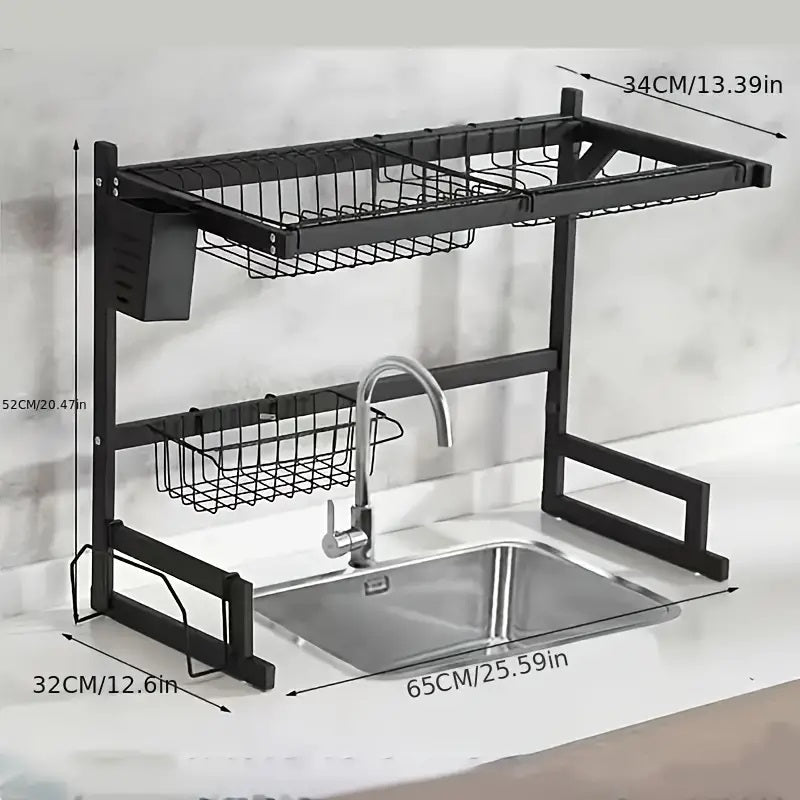 KitchenPro™ Adjustable Over The Sink Dish Drying Rack - Perfect For Small Spaces 6
