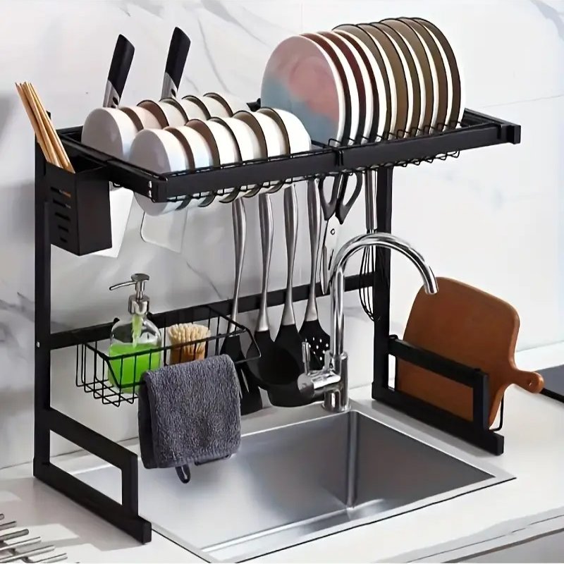 KitchenPro™ Adjustable Over The Sink Dish Drying Rack - Perfect For Small Spaces 7