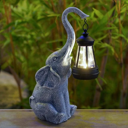 LuckyGlow™ Elephant Statue Lantern - Charming Solar Garden Ornament 0