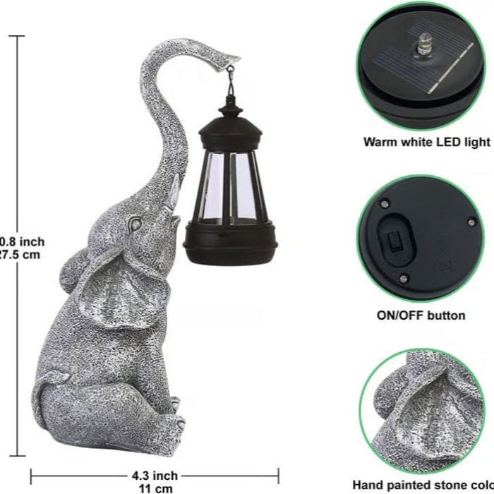 LuckyGlow™ Elephant Statue Lantern - Charming Solar Garden Ornament 5