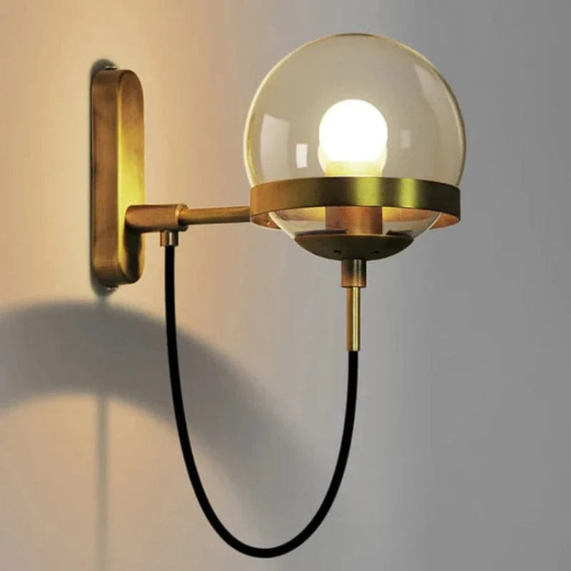 LumaGlow™ Industrial Wall Sconce Light - Elegant Glass Ball Design 0