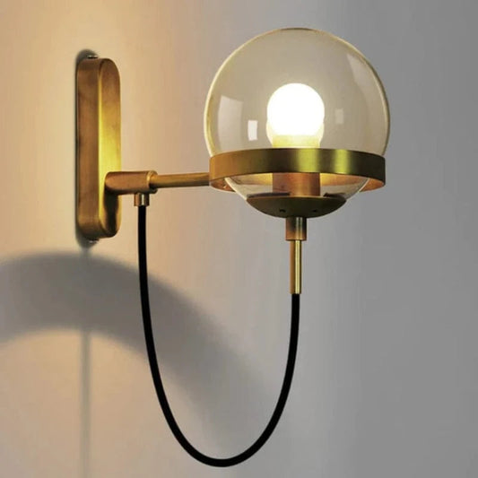 LumaGlow™ Industrial Wall Sconce Light - Elegant Glass Ball Design 0