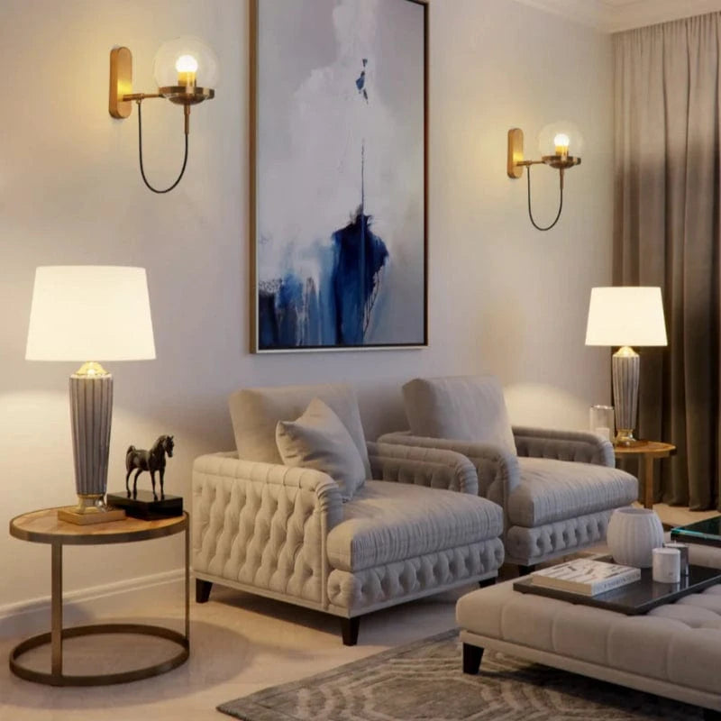 LumaGlow™ Industrial Wall Sconce Light - Elegant Glass Ball Design 1