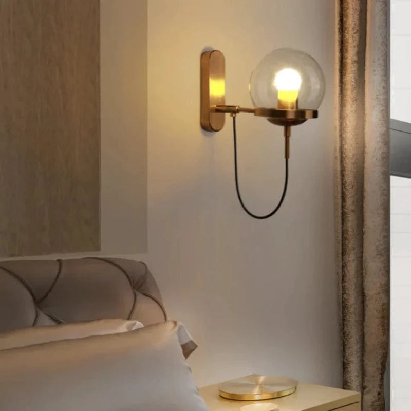 LumaGlow™ Industrial Wall Sconce Light - Elegant Glass Ball Design 2