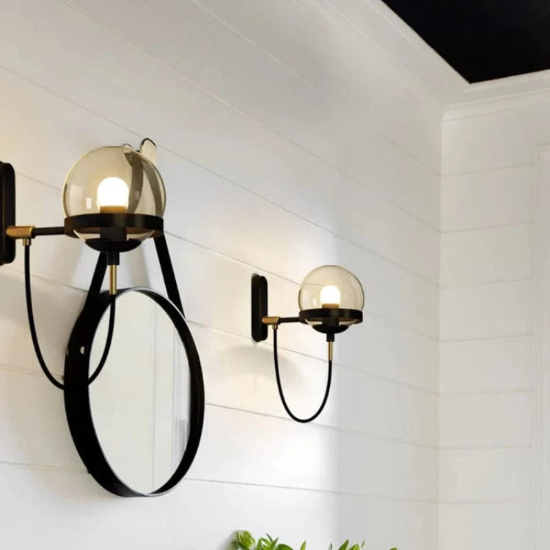 LumaGlow™ Industrial Wall Sconce Light - Elegant Glass Ball Design 8