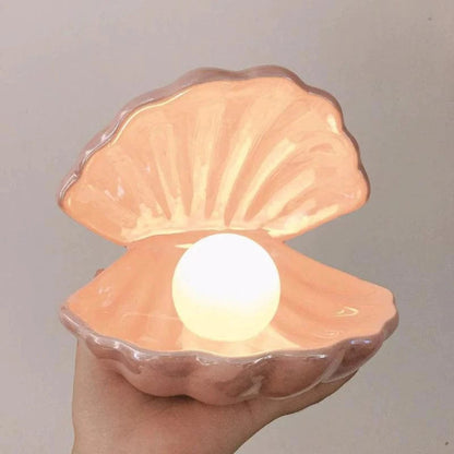 LumaGlow™ LED Night Light - Elegant Ceramic Seashell Design for Cozy Ambiance 1