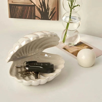 LumaGlow™ LED Night Light - Elegant Ceramic Seashell Design for Cozy Ambiance 3