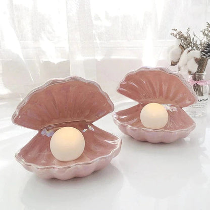 LumaGlow™ LED Night Light - Elegant Ceramic Seashell Design for Cozy Ambiance 6