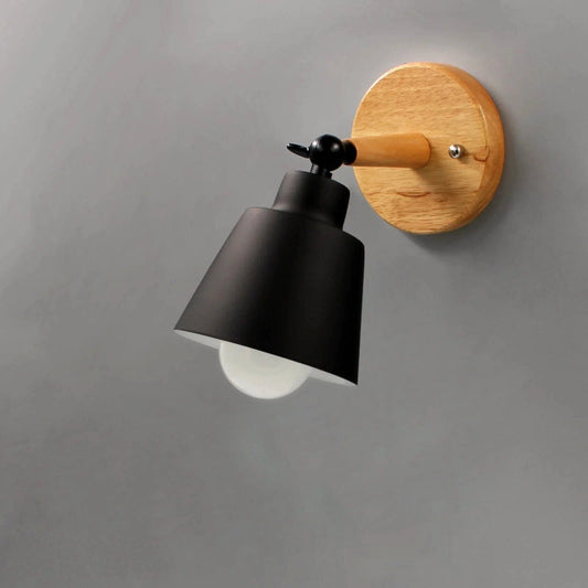 LumaGlow™ Rotating Wall Lamp - Elegant Matte Finish & Wooden Base 0
