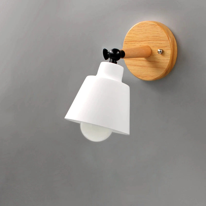 LumaGlow™ Rotating Wall Lamp - Elegant Matte Finish & Wooden Base 11