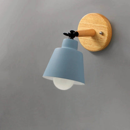 LumaGlow™ Rotating Wall Lamp - Elegant Matte Finish & Wooden Base 8