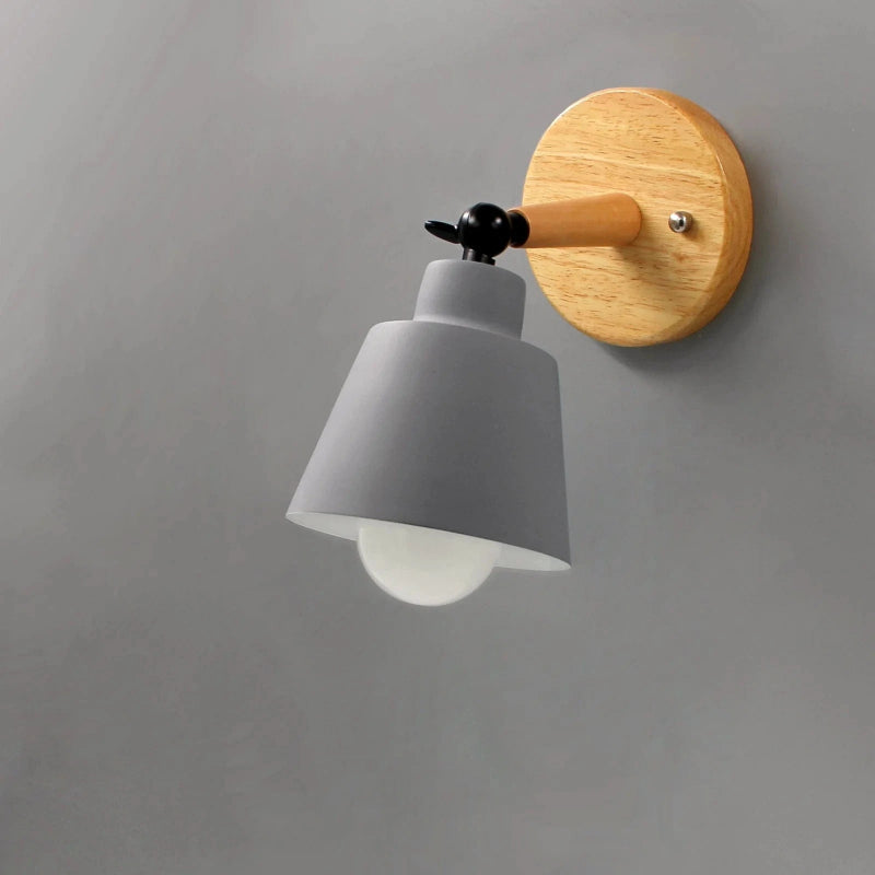 LumaGlow™ Rotating Wall Lamp - Elegant Matte Finish & Wooden Base 9